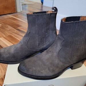 Frye Charcoal Western Ankle Boots